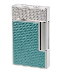 S.T. Dupont C16618 Cigar Lighter Line 2 with Guilloche and Turquoise Lacque