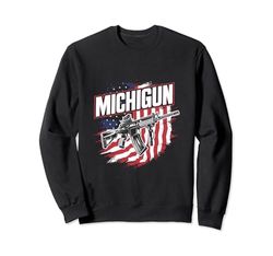 Michigan Gun Lovers Michugun Rifle Shooting Range Bandiera degli Stati Uniti Felpa