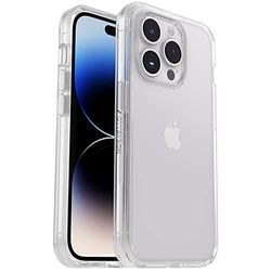 OtterBox Symmetry Series - Custodia per iPhone 14 Pro (esclusivamente), ultra sottile, compatibile con ricarica wireless, bordi rialzati per proteggere fotocamera e schermo, trasparente