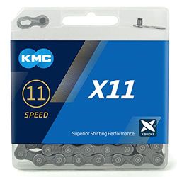KMC Łańcuszek uniseks X11, szary, 114 ogniw