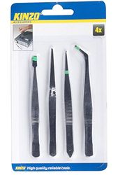 Kinzo 79340 - Pinzette per sopracciglia, 4 pezzi