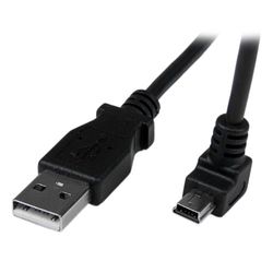 StarTech.com Cable Adaptador 2m USB A Macho a Mini USB B Macho Acodado en Ángulo hacia Abajo - Negro