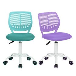 FurnitureR 2 szt. przyjazne dla dzieci krzesło do nauki, nowoczesne regulowane krzesło biurowe bez rękawów do pokoju do nauki, krzesło obrotowe w jaskrawych kolorach