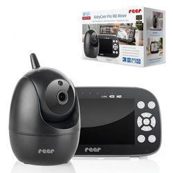 reer BabyCam Pro HD Move Digitale video-babyfoon met FHSS-technologie, groot 5 inch HD-scherm, 300 m bereik, zwenk- en kantelbare camera met nachtzicht en 4-voudige zoom