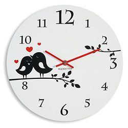 FLEXISTYLE Orologio da pareteper San Valentino Tondo Moderno Decorativo Silenzioso 30 cm