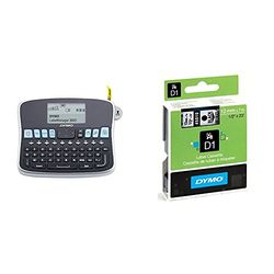 Dymo LabelManager 360D Etiqueteuse Electronique Clavier AZERTY + D1 Étiquettes Standard 12 mm x 7 m - Noir sur Transparent