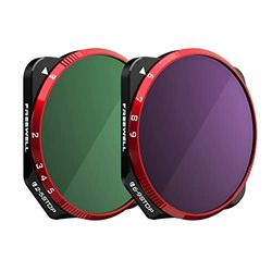 Freewell Variabele ND 2-5 Stop, 6-9 Stop 2 Pack VND Filters Camera Lens Filters Compatibel met Mavic 3/Mavic 3 Cine/Mavic 3E (NIET compatibel met Mavic 3 Classic/Mavic 3 Pro/Mavic 3 Pro Cine)