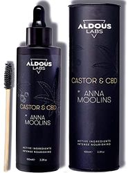 Olio di Ricino Puro 100% Arricchito con CBD - Spremuto a Freddo - Vegano - Formula Avanzata - Ciglia, Sopracciglia, Capelli, Unghie, Barba - 100 ml - Pettine Ciglia Incluso - Regalo Originale
