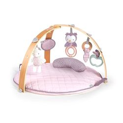 Ingenuity - 12421 Cozy Spot Calla vändbar filt med lekbåge av trä, avtagbara leksaker, stödkuddar, extra mjuk och maskintvättbar, rosa