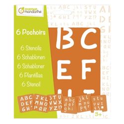 Clairefontaine ES Avenue Mandarine 42450MD – Juego de 6 plantillas de 15,4 x 22,3 cm con instrucciones incluidas, alfabeto