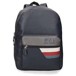 Pepe Jeans Eighties Adaptable Laptop Backpack Blue 33x44x15 cm Synthetic Leather 15.6 Inch 21.12L