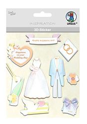 Ursus 56420068 3D Sticker Wedding Consisting of Multiple Levels High-Quality Materials Self-Adhesive for Embellishing Greeting Cards, Scrapbooking and Other Crafts One Size