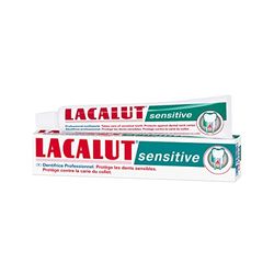 Lacalut Crema dental sensible, 75 ml, pasta de dientes, mejora notable en dientes y cuellos sensibles al dolor, protege contra caries dentales, 1 x 75 ml