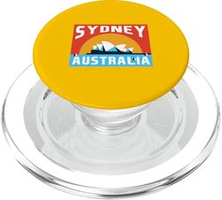 Sydney Opera House On Sunset Colorido Gráfico Retro PopSockets PopGrip para MagSafe
