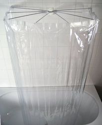 RIDDER Briljant douchecabine, opvouwbare douchecabine, ombrella, badgordijn, kunststof (ABS = acrylonitril-butadieen-styreen) / roestvrij staal/PEVA (polyethyleen vinylacetaat), transparant, 170 cm