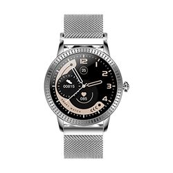 DCU TECNOLOGIC Jewel smartwatch smart watch zinklegering ultralätt och tunn 1,08" pekskärm HD ips silverfärg