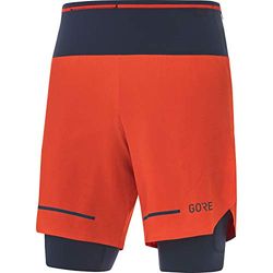 GORE WEAR Pantaloncini da Corsa per Uomo Ultimate 2in1, M, Rosso/Blu (Rosso Vermiglio/Blu Marino)