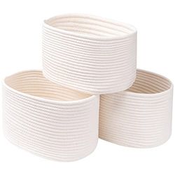 CubesLand Juego de 3 cubos de almacenamiento para armario, cesta tejida para organización y almacenamiento de juguetes, duradera y agradable al tacto, decoración elegante de habitación, cesta de