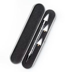 OOTDAY Rhinestone Picker Dotting Pen, 2 Extra Wax Tips, Dual End Nail Tool, Rhinestone Picker Dotting Pen for Gemstones, Crystals, Stones, White