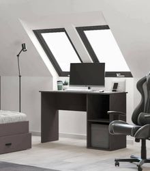 Dmora - Bureau Olsztyn, Pupitre Polyvalent, Table de Bureau pour PC, Plan de Travail, 120x80 h55 cm, Noir