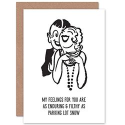 Wee Blue Coo Card Vœux Romance Valentin Parking Adulte Drôle