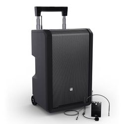 LD Systems ANNY 10 - Altoparlante PA Bluetooth da 10″ con batteria, mixer e 1 microfono ad archetto, bodypack in dotazione