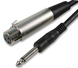 Pro Signal PSG00749 3 stift XLR uttag till 6,35 mm, (1/4 tum) Mono Jack Plug Lead, 6 m, Svart