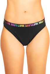 HAUTE PRESSION Klassieke menstruatie slipje voor tieners met elastische plooi in de taille, ref Capucinus T14 jaar, absorberend en herbruikbaar, Zwart, 14 Jaren