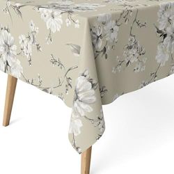 ECOMMERC3 | Stain Resistant Tablecloth for Rectangular Table Size 250 x 140 cm - Stain Resistant Extra Soft and Waterproof Tablecloth Beige