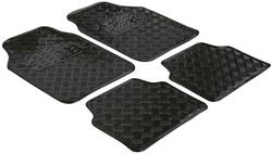 Walser Tapetes de borracha universais metálicos, conjunto completo de tapetes de chapa canelada, tapete protetor preto, cortável 28035