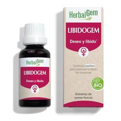 HERBALGEM - Libidogem - Deseo y Libido para la Mujer - Natural - Complemento Alimenticio Yemoterapia Concentrada - Extracto Fresco de Yemas de Azafrán - Sin Hormonas Sintéticas - Orgánico - 30ml