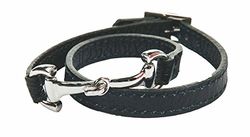HKM Bracelet en Cuir pour Adulte - Bleu foncé - M