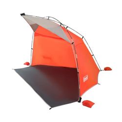 Coleman Skyshade Large Portable Sun Shelter, Easy Setup with Pre-Attached Poles, Beach Canopy Provides Cover from Sand & Sun