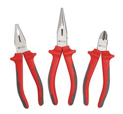 KS Tools 922.8010 Set of 3 Ultimate Tweezers, Red/Black