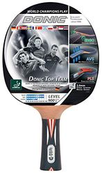 Donic-Schildkröt Raquette de Tennis de Table Top Team 900, Poignée AVS et PLS, Éponge de 2,0 mm, Revêtement Alpha-Slick - ITTF, 754199, Noir/Rouge/Brun