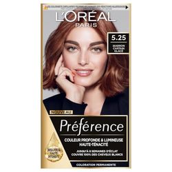 L’ORÉAL PARIS - Coloration Cheveux Permanente - Longue Durée & Lumineuse - Couvre 100% des Cheveux Blancs - Préférence - Nuance : Antigua (5.25), Marron Chocolat Glacé