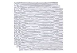 Jollein muslinduk baby – Miffy Stripe, marinblå – 3-pack – 70 x 70 cm – 100% bomull – Oeko-TEX certifierad – babyspottduk – blå med ränder
