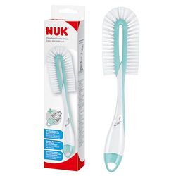 NUK 2 i 1 flaskborste Twist | för grundlig och skonsam rengöring av babyflaskor | inklusive sugborste | 1 styck