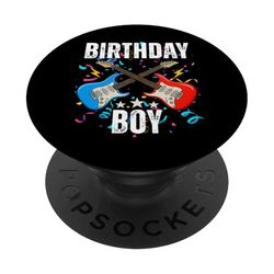 4º Cumpleaños Música Rock Cumpleaños Niño Músico Fiesta Niños PopSockets PopGrip Adhesivo