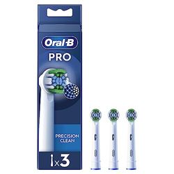 Oral-B Precision Clean Testine Spazzolino Elettrico, Confezione da 3 Testine di Ricambio, 3 Tipi di Setole per una Pulizia Precisa e Sbiancante, Indicatore di Utilizzo della Testina