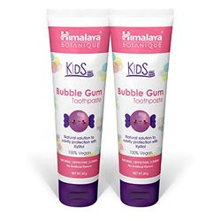 Himalaya Botanique Kids Toothpaste, Bubble Gum Flavour to Reduce Plaque and Keep Kids Brushing Longer, 80 g (2 PACK)