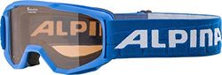 Alpina Piney Skibril, zonder condens, extreem robuust en onbreekbaar, met 100% UV-bescherming, voor kinderen, één maat, blauw