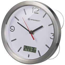 Bresser Bathroom Clock, Aluminium, White, 17 cm