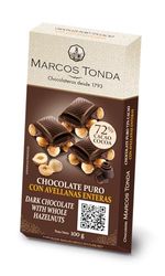 Chocolates Marcos Tonda – Chocolate Negro Y Avellanas Gourmet | Chocolate Negro 100g | Chocolate Gourmet | Chocolate Negro Con Avellanas 72%| Desde 1793