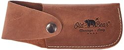 Old Bear Riem etui met drukknop van leer in de kleur bruin groot - 16 cm