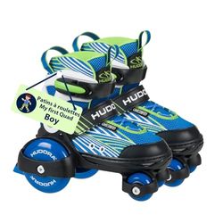 HUDORA Patins à roulettes My First Quad en différentes tailles & couleurs - Rollers à taille réglable de qualité pour enfants jusqu'à 20kg - Patins sûrs pour débutants avec grandes roues