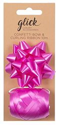 Glick Luxury Hot Pink Bow and Curling Ribbon Multipack for Gift Wrapping, Hot Pink Curling Ribbon and Bow Pack Wrapping, Arts and Crafts Curling Ribbon and Bow Pink