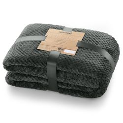 DecoKing gosig filt 150 x 200 cm grafit filt mikrofiber levande filt överkast fleece mjuk mjuk gosig skandinavisk stil grå antracit Henry