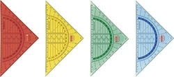 Brunnen 104975402 Geometrische driehoek/geodriehoek voor school en kantoor 16 cm, onbreekbaar, 4 verschillende kleuren)