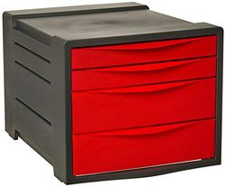 Rexel Choices, 2115610, 4 Drawer Cabinet, A4, Red